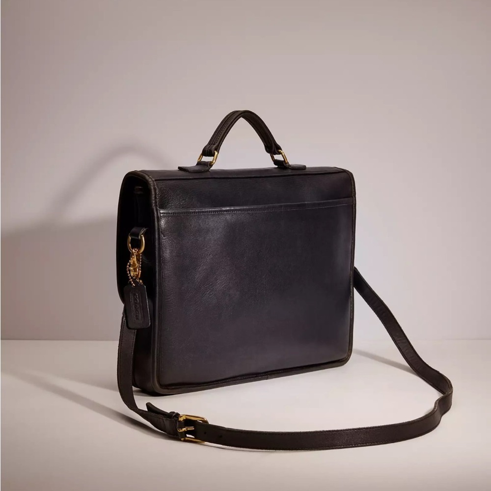 COACH A8C-5181 Black Vintage Colebrook Briefcase Top Handle Crossbody Laptop Bag - Picture 2 of 10